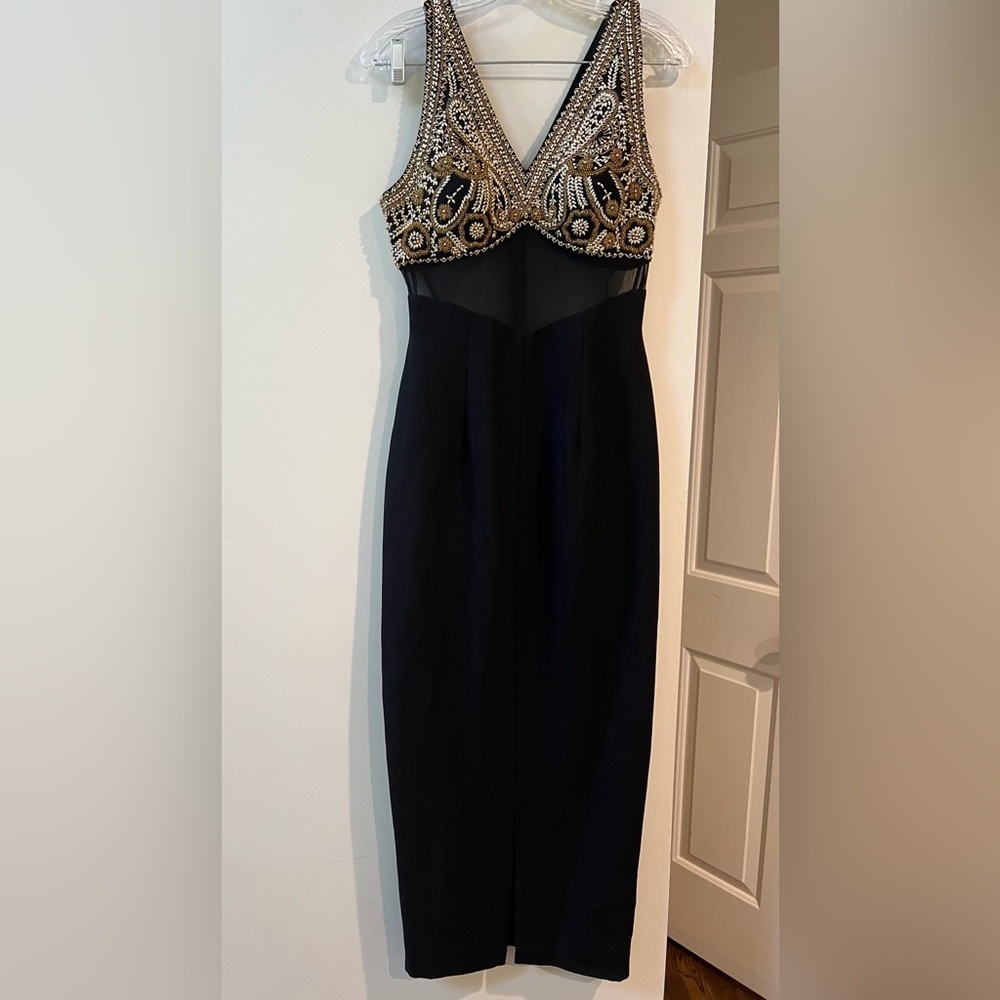 Vintage Alyce Designs Beaded Shear Evening Gown/Prom/Wedding Women’s Size 4 - Picture 7 of 8